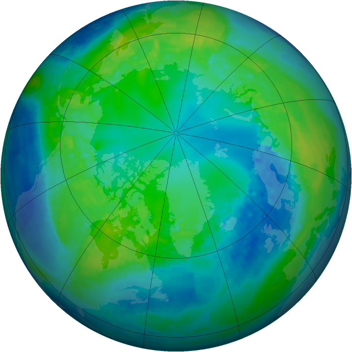 Arctic ozone map for 27 October 2003